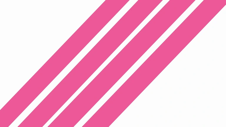 Pink diagonal rectangular stripes across a white field, from the In Colour visual rework