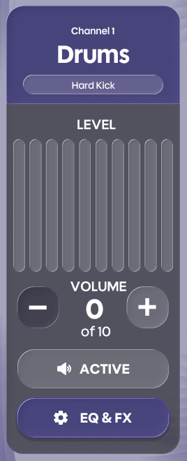 Drums channel 1 detail cropped from the shared Mix Console